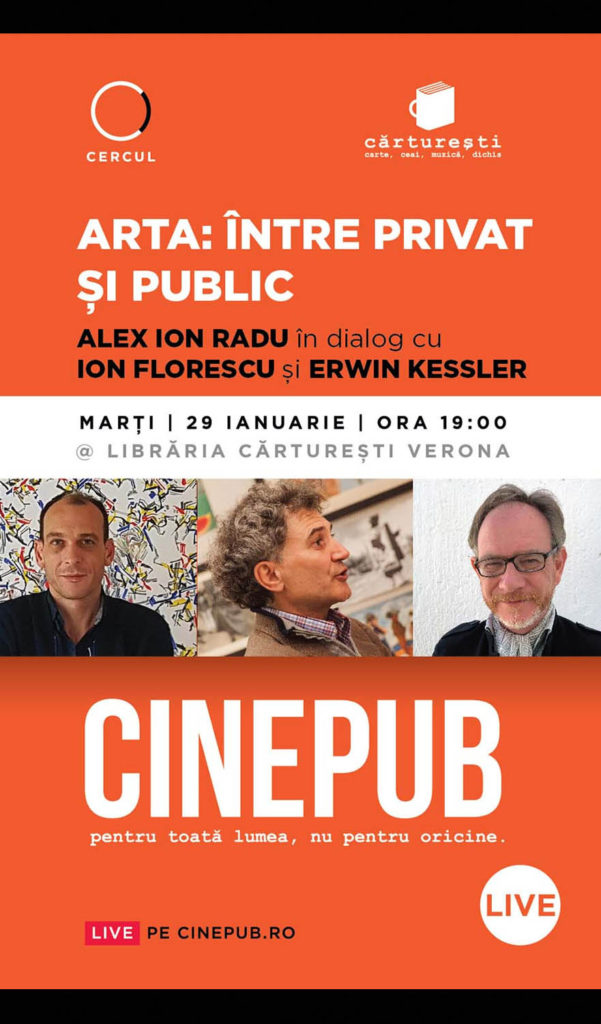 Cinepub Live - Arta intre pirvat si public - Alex Ion Radu, Ion Florescu si Erwin Kessler